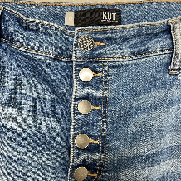 Kut from the Kloth Mia High Rise Fab Ab Skinny Button Fly Jeans Women Size 14 - Picture 2 of 4